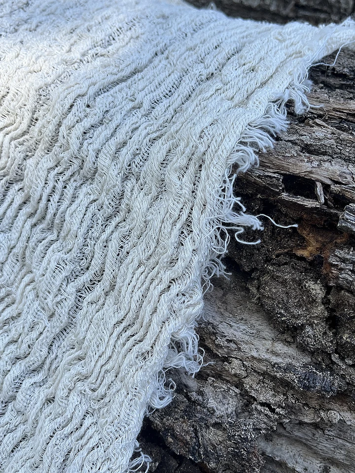 Tela de algodón elástica texturizada por 2 metros, orgánica sin teñir suavizada. Foto 4 de 4