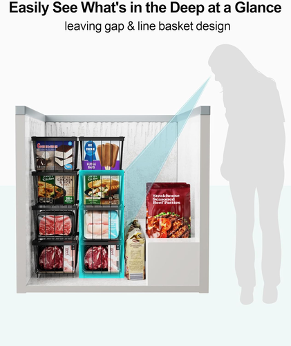 Freezer Organizer Bins - 8 Pack Stackable Chest Organizer for Deep Freezer - Picture 6 of 9