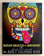 SUGAR SKULLS AT MIDNIGHT ADULT COLORING BOOK: MIDNIGHT By Papeterie Bleu