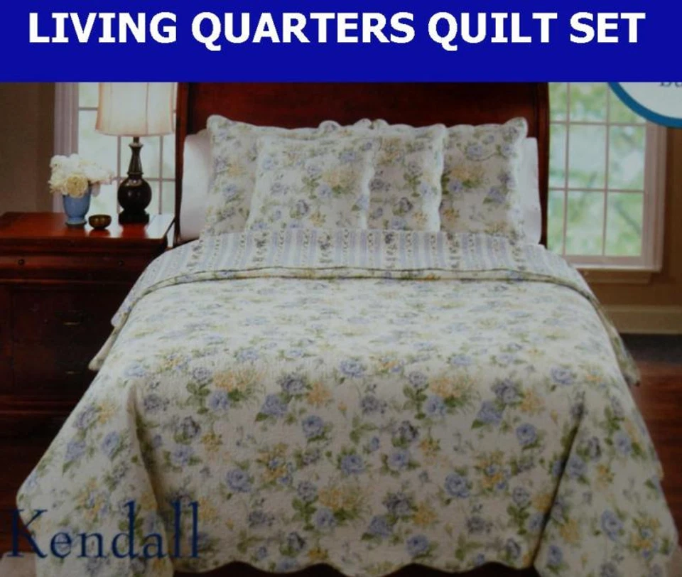 JUEGO DE 4 PIEZAS DE COLCHAS FLORALES KING PARA SALA DE ESTAR CON BOLSO DE VIAJE ¡NUEVO! Foto 2 de 4