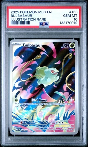 2025 POKEMON MEG EN-MEGA EVOLUTION ILLUSTRATION RARE #133 BULBASAUR PSA 10