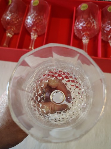Vtg 6 Pc Cristal D'Arques 5.9oz Longchamp Genuine Lead Crystal Wine Glasses NIB - Picture 4 of 9