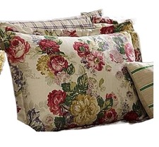 2 Ralph Lauren Surrey Garden w/ Flange Floral on Tan Beige Pillow Shams King