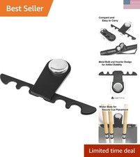 weighted 4-Cue Portable Pool Stick Holder - Durable Metal Design in Black