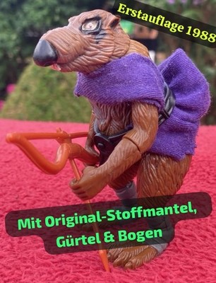 TMNT Splinter Playmates Wave 1 Figur 1988 Lila Robe Bogen Bow Gürtel Vintage RAR