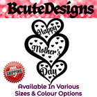 HAPPY MOTHERS DAY MULTI HEARTS VINYL DECAL TRANSFER STICKER MUM WALL PARTY CARD