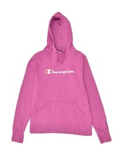 CHAMPION Womens Graphic Hoodie Jumper US 2 XS Pink Polyester AB18