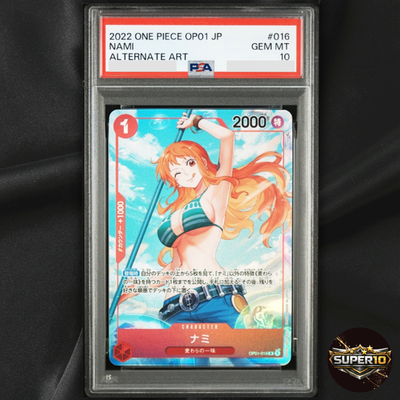 PSA 10 Nami Alt Art OP01-016 R Rare ROMANCE DAWN ONE PIECE Card