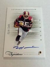 2012 Panini Prime Signatures Leonard Hankerson 24/249 On Card Rookie Auto SP. rookie card picture