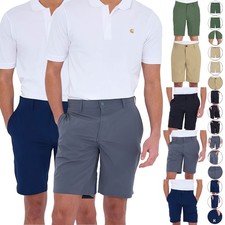 Mens Chino Shorts 4 Way Stretch Quick Dry Hybrid Casual Summer Golf Half Pants