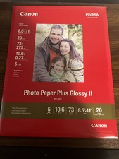 Canon Pixma Inkjet Photo Paper Plus Glossy II 8.5x11 73 lb. 275g/m 20 sheets