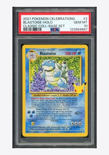 Pokemon PSA 10 Blastoise Holo 2021 2/102 Celebrations English