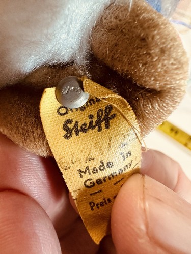 Steiff Mungo Blue Monkey With Button And Ribbon - Picture 5 of 15