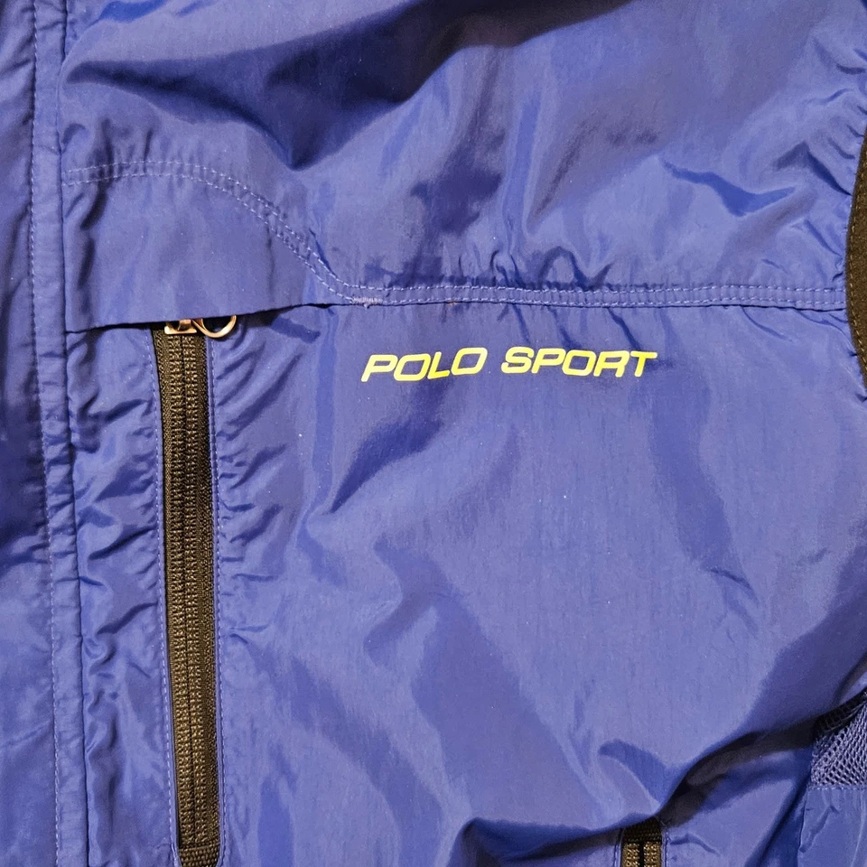 Polo Sport Ralph Lauren Vest Men's 2XL XXL Blue Full Zip Pullover Vintage Nylon - Image 4 of 4