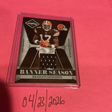 2008 Leaf Limited BRAYLON EDWARDS #BSM-13 Banner Season JERSEY /100 - NFL CARD
