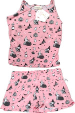 Snoopy Peanuts Tank Sleep Short Lounge PJ Set Pink Munki Munki MD 2 PC Halloween