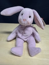 TY Beanie Baby - FLOPPITY the Bunny - Purple 1996 Retired Plush Toy With Tag