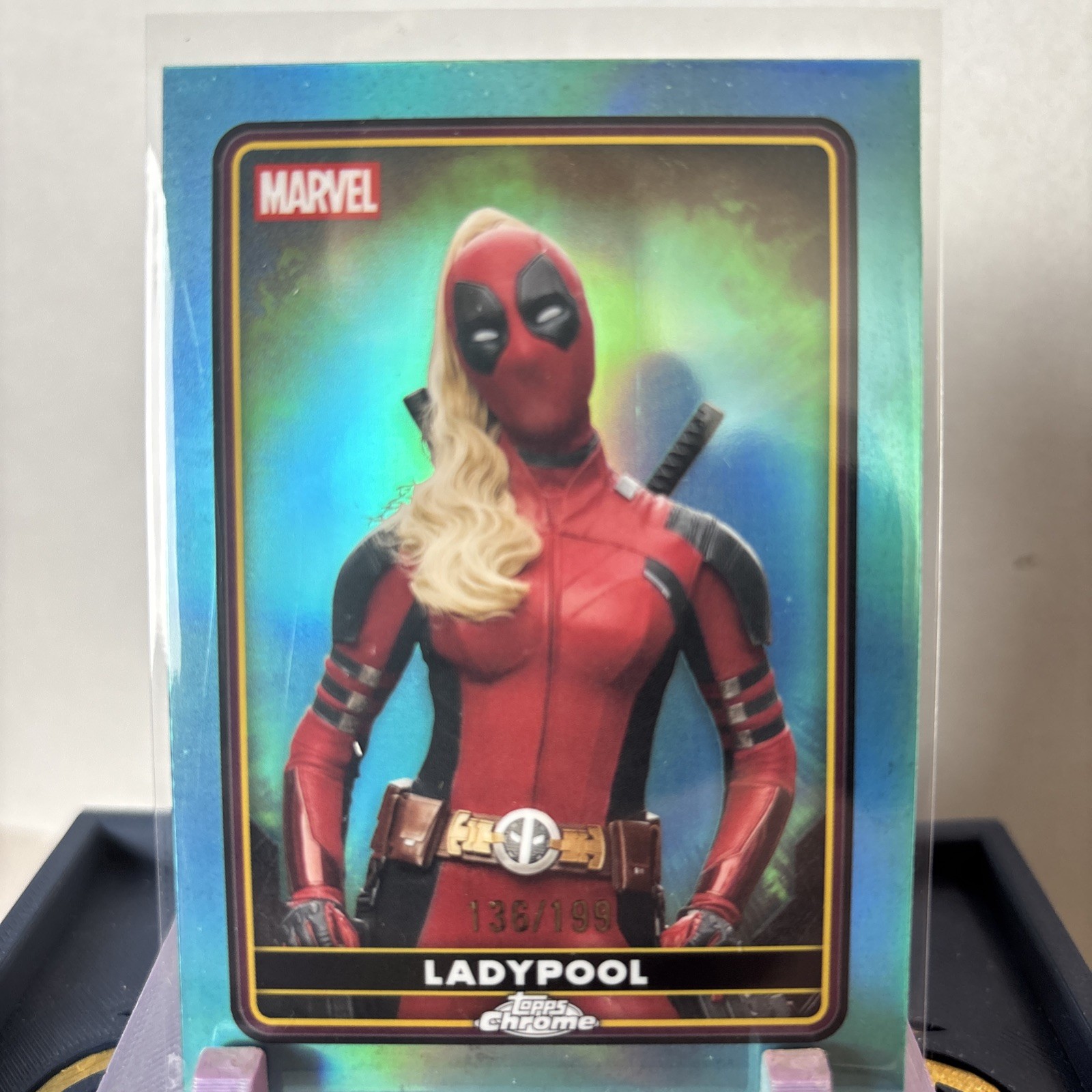 2025 Topps Chrome Deadpool Ladypool Characters Aqua Refractor /199 #27