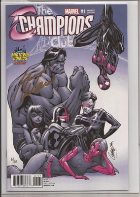 CHAMPIONS #1   GOLD SIGNATURE - MARK WAID   NUMBERED   W/DF COA   MONOCHROMATIC