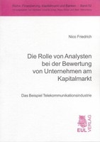 Die Rolle Von Analysten Bei Der Bewertung Von Unternehmen Am Kapitalmarkt Nico F