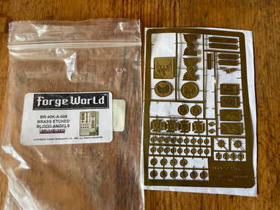 FORGEWORLD Warhammer 40k Brass Etched Blood Angels Heraldik UNVOLLSTÄNDIG