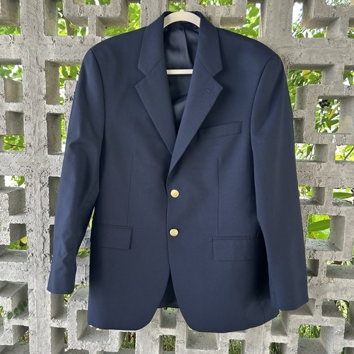 Giacca sportiva blazer lana 2 bottoni vintage Lauren Ralph Lauren oro navy taglia 36