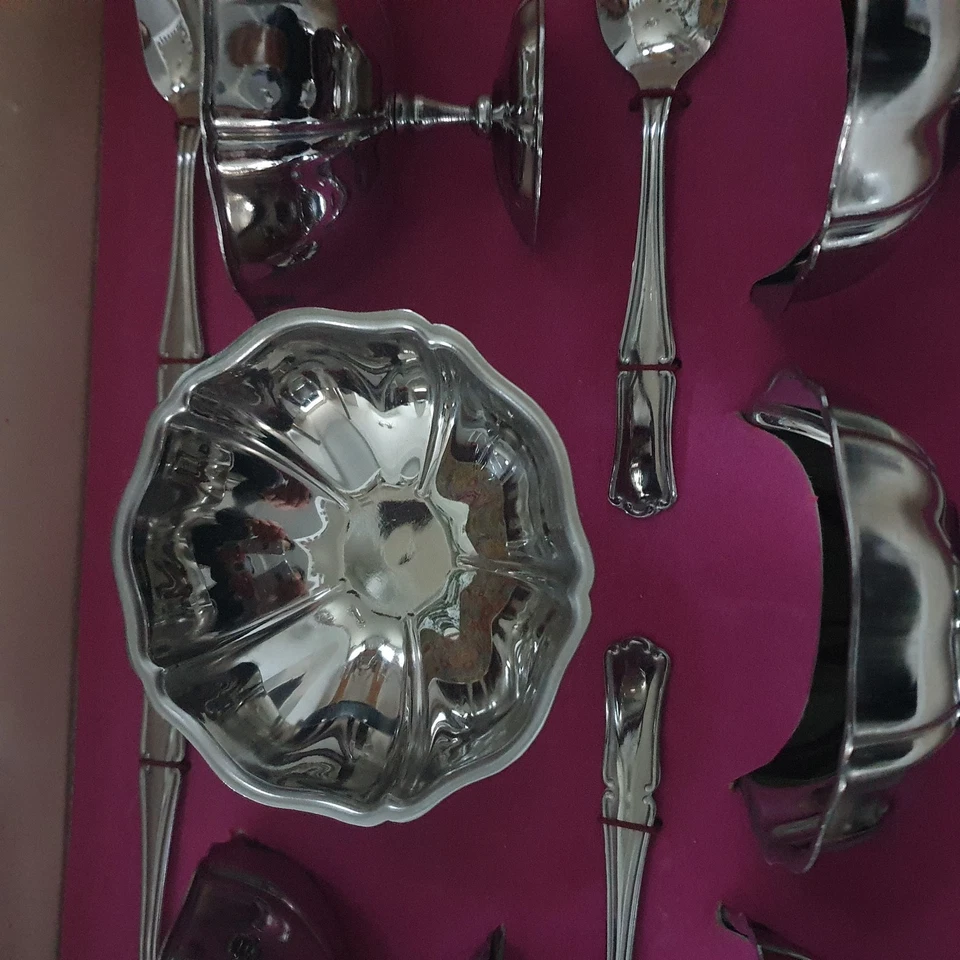 Service À Glace En Inox 12 Pièces Jean Couzon Vintage - Photo 4/4