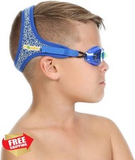 Frogglez Kids Anti-Fog Swimming Goggles Ages 3-10 Pain-Free Strap
