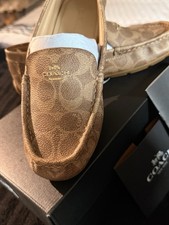 Coach Women's Brown Leather Logo Loafer Slip-On Flats Size 6