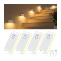 Led Nachtlicht Bewegungsmelder 4Er Set Aufladbar Treppe Flur KüChe Kinderzimmer