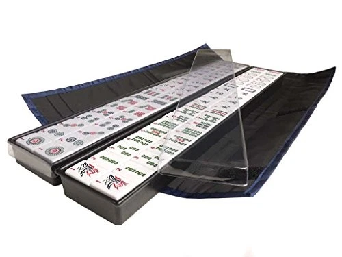 Juego American Mah Jongg - 166 Azulejos Blancos Premium, 4 Estantes/Empujadores Todo en Uno,  Foto 2 de 4