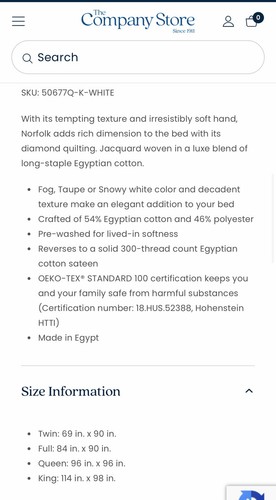 Company Store Legends Hotel Norfolk White Egyptian Cotton King Coverlet - Picture 2 of 9