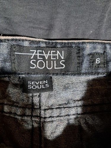 Toddler Boy’s 7even Seven 7 Souls Distressed Moto Denim Jean Shorts Black Size 6 - Picture 2 of 10