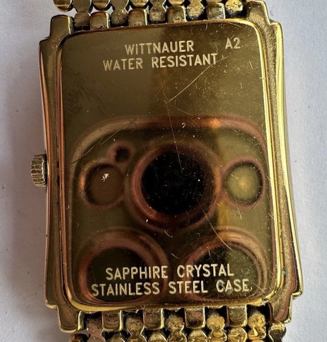 Vintage Uhr Wittnauer Saphirglas vergoldetes Gehäuse 30x20mm - Bild 10 von 12