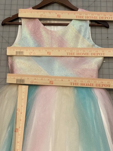 Bonnie Jean Girls Sz 14 pink Ombré Bodice Flowing Multi Colored Tulle Dress Long - Picture 9 of 11