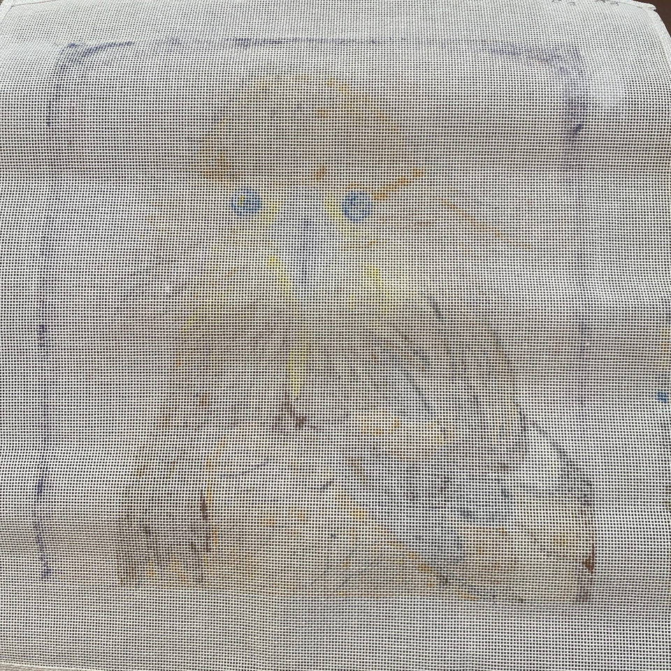 Zecca HAWK Karen Hennessy Signed Hand Painted Needlepoint Canvas With Eyes - Image 4 of 4