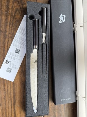 Shun Classic Carving Knife & Meat Fork Set