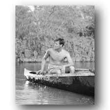 Joel McCrea Photo 8x10 Johnny Baker Bird Of Paradise 1932 Shirtless Canoe Actor