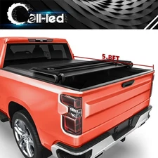 Soft Tri-Fold Tonneau Cover For 2019- 2025 Chevy Silverado Sierra 1500 5.8ft Bed