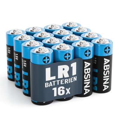 ABSINA 16x Batterie LR1 N Lady Alkaline Batterien für Garagentoröffner 1,5V