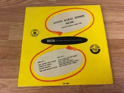 Anton Karas Third Man Theme Zither Music 10'' LP Vinyl Decca Records Vintage