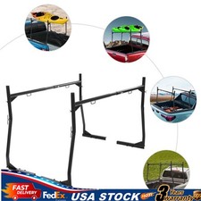 Adjustable Steel Trunk Bed Pickup Truck Ladder Rack W End Caps 800lbs Black
