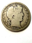 1898-S Original Silver Barber Half Dollar  Average Circ condition  Key Date (S2)
