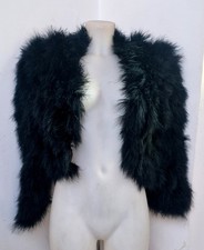 Pelliccia Corta Coprispalle In Lapin Nero