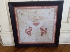 1880’s  Benjamin Harrison Protection To Home Industries Handkerchief Flags Eagle