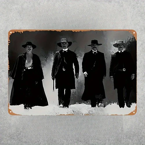 Vintage-Style Tombstone Tin Metal Signs Plate, 8x12 Inches, Pre-Drilled, Weather