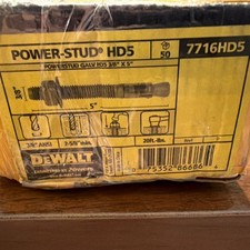 DEWALT Power Stud HD5 7716HD5 Wedge Anchor: Steel, Galv, 3/8&rdquo;x 5", 50pk, C11