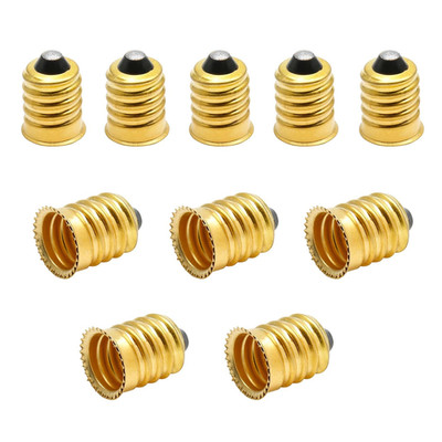 10 Pack E14 to E12 Adapter Converter, European to Candelabra Reducer, Pure Coppe