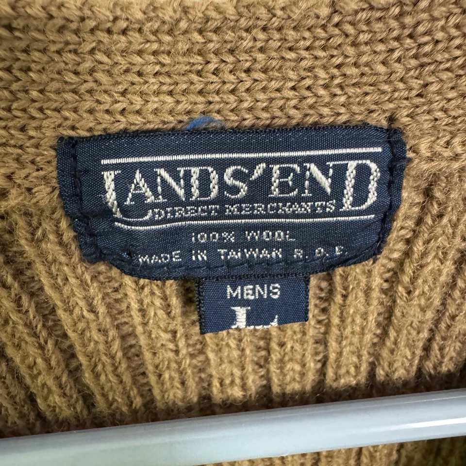 Lands End Drifter современный кабель V шеи шерсти свитер жилет США женщин L - Изображение 3 из 4