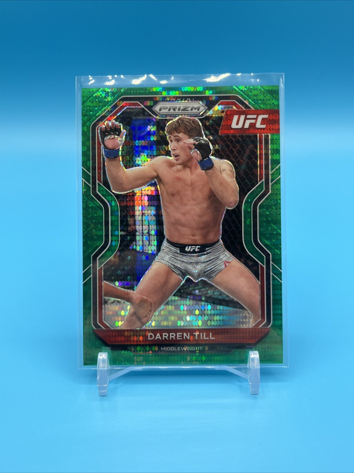 2021 Panini Prizm UFC - Darren Till #80 Green Pulsar Prizm /25